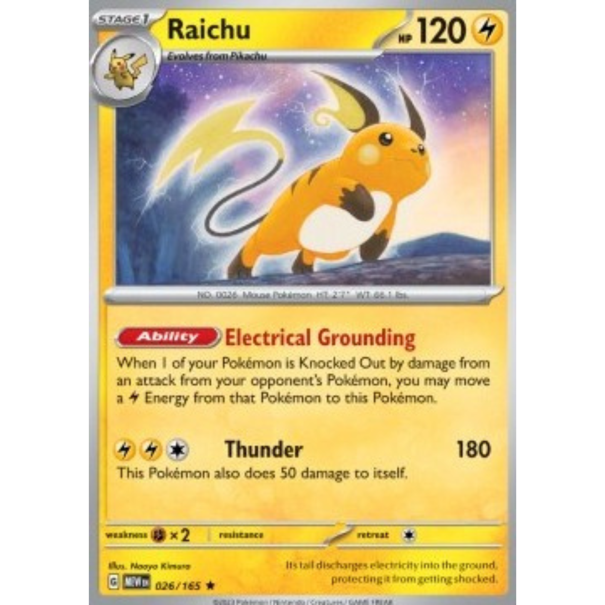 MEW 026 - Raichu Holo