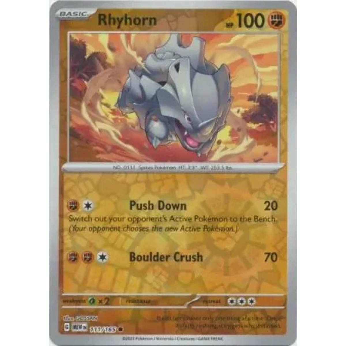 MEW 111 - Rhyhorn Reverse