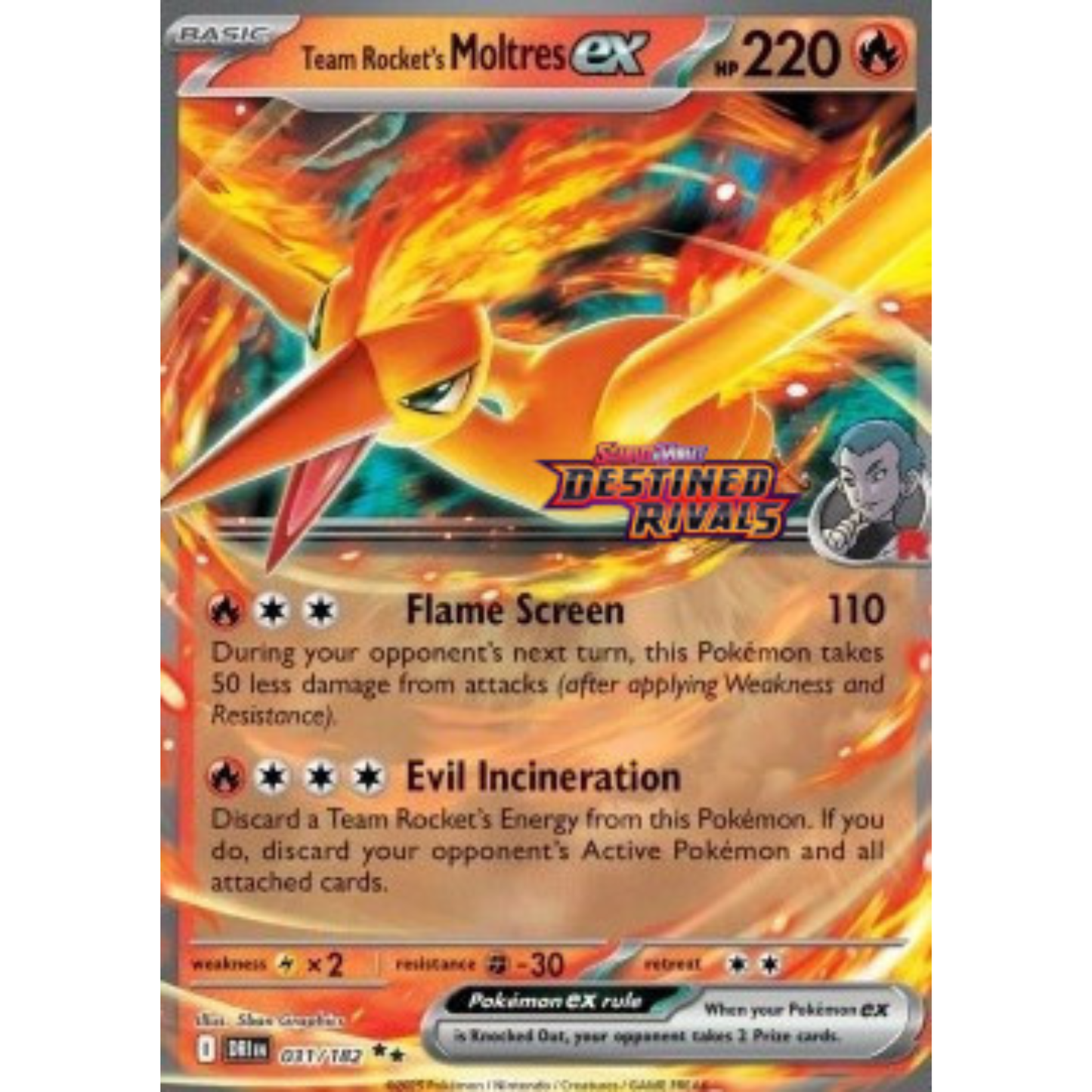 DRI 031 - Team Rocket's Moltres ex *STAMPED*
