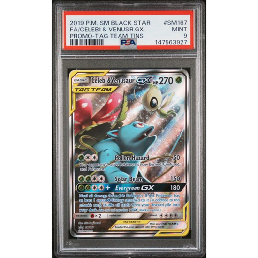 SM 167 - Celebi & Venusaur GX PSA 9