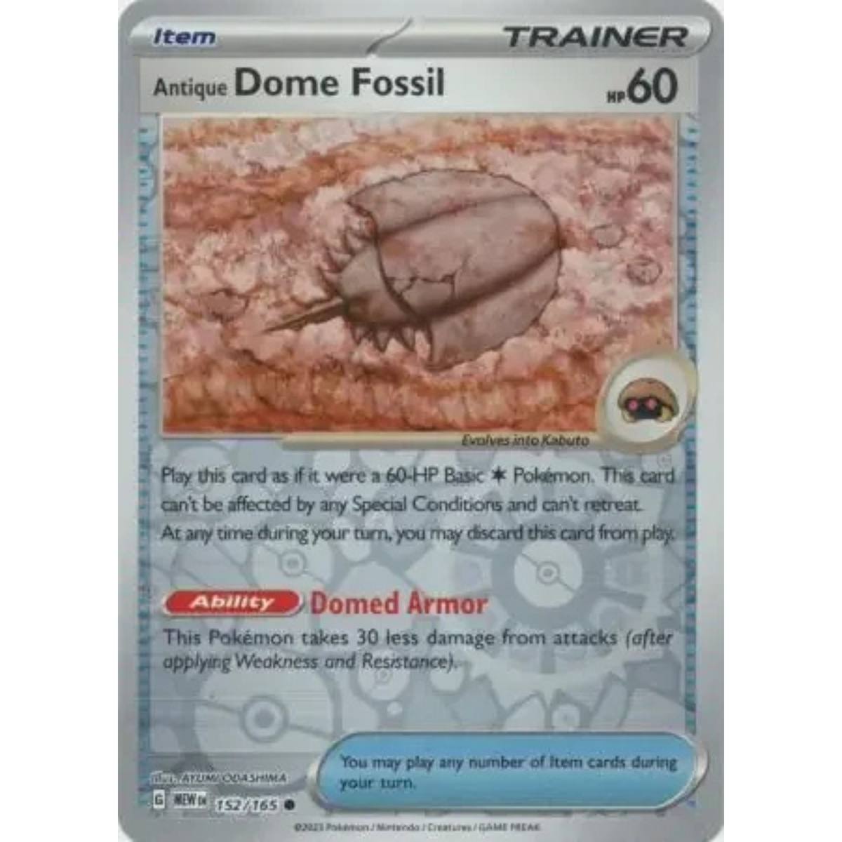 MEW 152 - Antique Dome Fossil Reverse