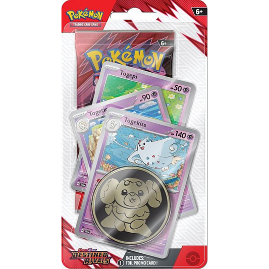 Pokemon Blister Pack - 1-Pack Premium Checklane Blister: 1 Scarlet & Violet: Destined Rivals Booster Pakke + Togekiss Line Promos & Mønt